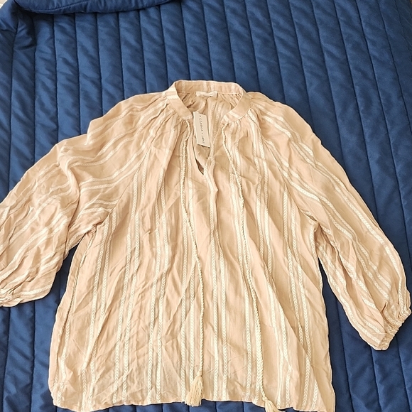 Gemma + Jane Tops - Gemma + Jane Striped Cream Blouse